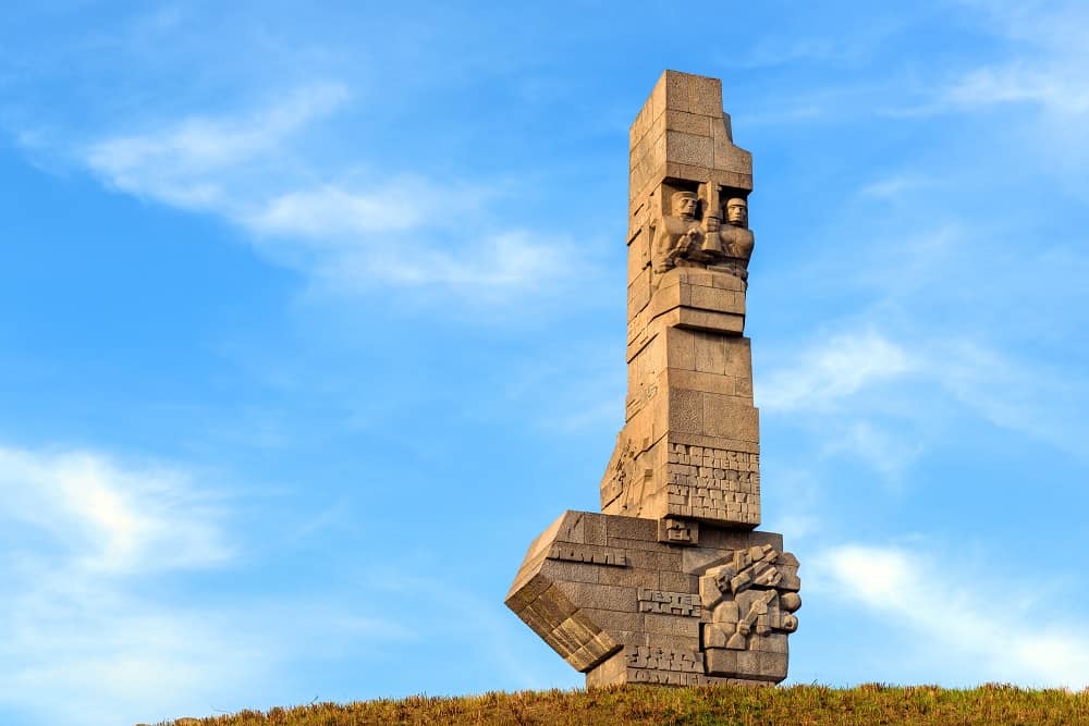 Westerplatte stands in front of a blue sky.